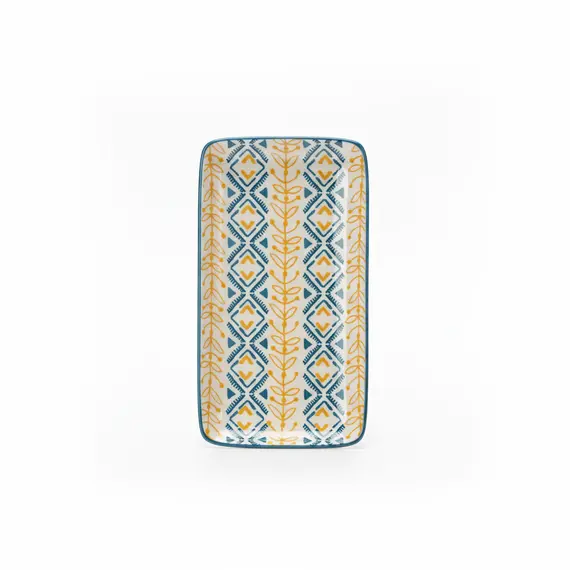 Pjate Servirje/ 21.1cm / Verdhe - Blu / Porcelan