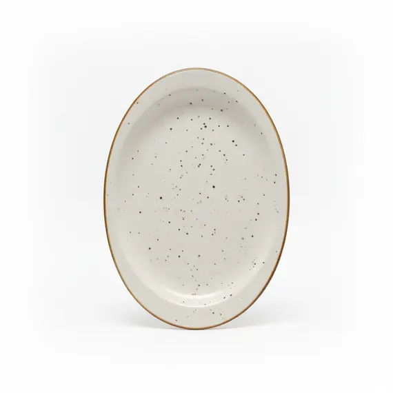 Pjate / 26cm / Bardhe - Gold / Porcelan