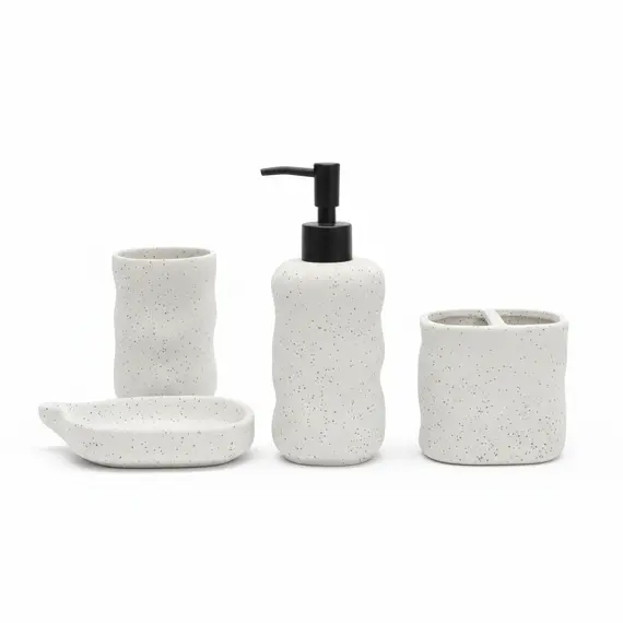 Aksesore Tualeti / Set 4 cope / Gri Efekt Guri me Kok te Zeze