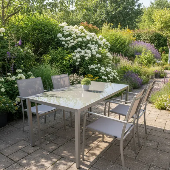 Set Tavoline me xham + 4 Karrige+Vazo dekorative dhurate