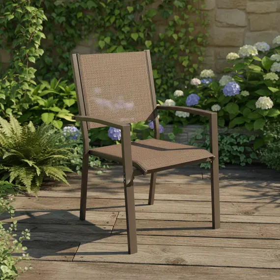 Set Outdoor tavoline +4 karrige + Vazo dekorative dhurate, 2 imazh