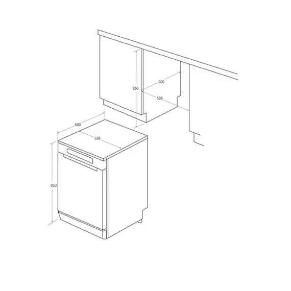 Lavastovilje Haier XF 5C4M1X 15 Sete WiFi Inox, 6 imazh