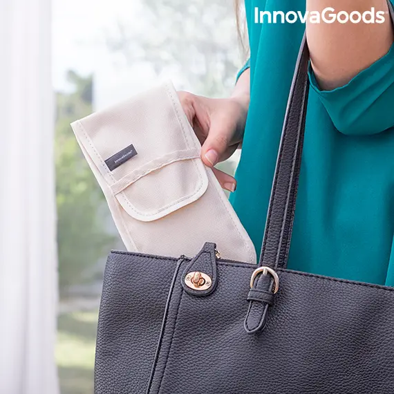 Set furçash grimi prej druri me këllëf Miset InnovaGoods 5 copë, 8 imazh