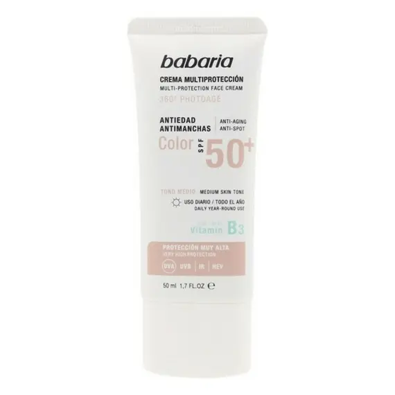 Krem kundër diellit me njolla kafe me shumë mbrojtje Babaria Spf 50+ (50 ml)