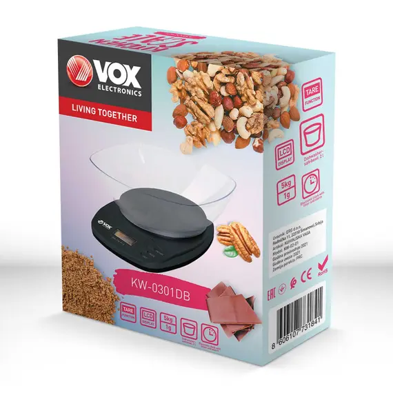 Kitchen scale VOX KW 03-01DB, 2 imazh