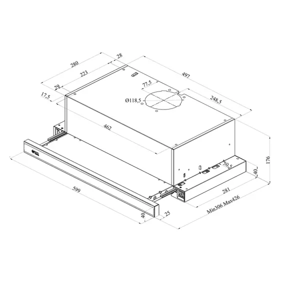 ASPIRATOR VOX PIO 650 GL, 5 imazh