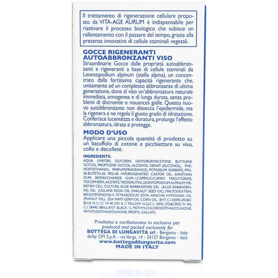 Pika fytyre Bottega di LungaVita Vita-Age Aurum rigjeneruese vetë-bronzuese, 3 imazh