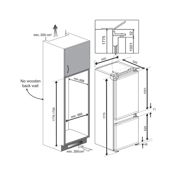 Frigorifer  Beko Normal BCHA275K3SN 262 L, 3 imazh
