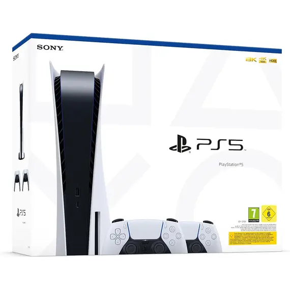 Console PlayStation 5 Standart Edition + Controllers Dualsense White