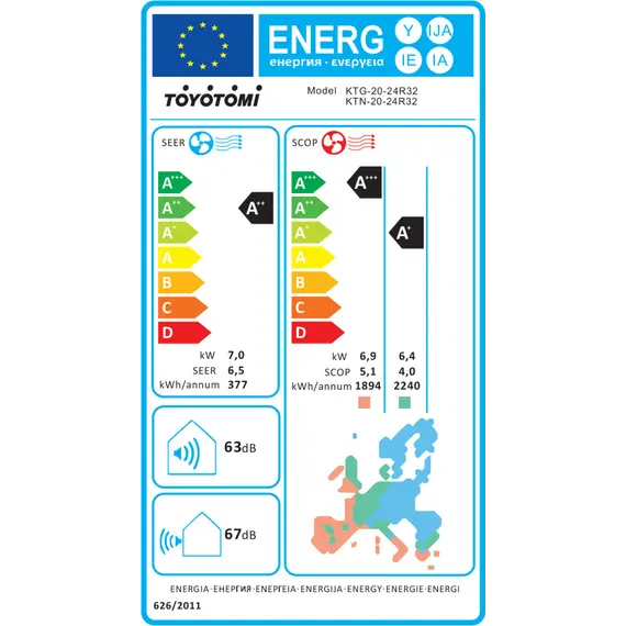 Kondicioner Toyotomi Kenzo Inverter KTN24/KTG24CH 24000BTU A++/A+++ WiFi, 4 imazh