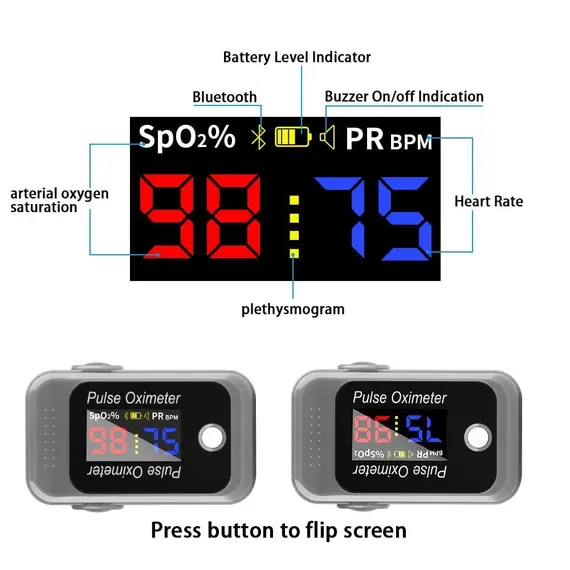 Oksimetër pulsi dixhital Berry Monitor , Bluetooth, 6 imazh