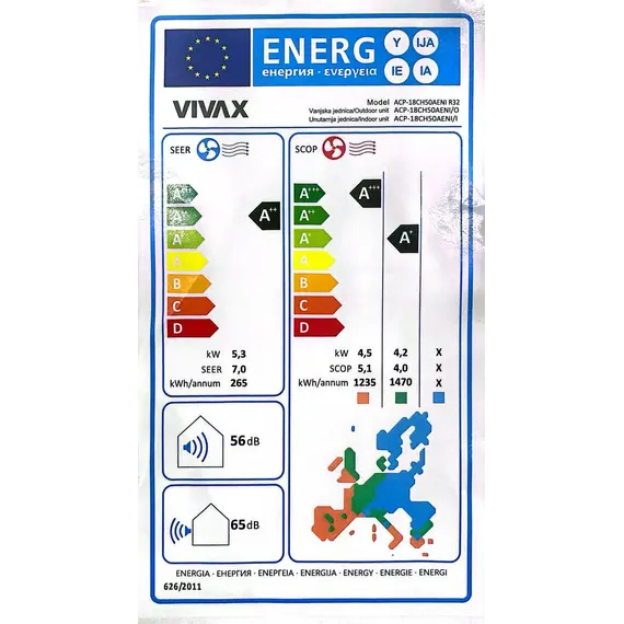 Kondicioner Vivax ACP-18CH50AENI 18000BTU Inverter A++/A+++ WiFi Ready, 14 imazh