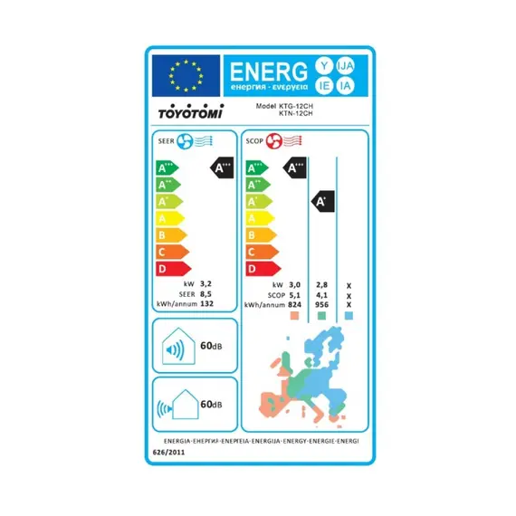 Kondicioner Toyotomi Kenzo Inverter KTN12/KTG12CH 12000BTU A+++/A+++, 2 imazh