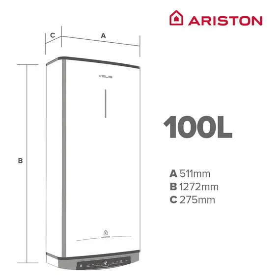 Bolier Ariston VELIS TECH Wifi 100L Electric (Grey), 5 imazh