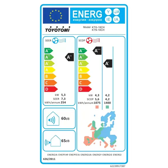 Kondicioner Toyotomi Kenzo Inverter KTN18/KTG18CH 18000BTU A+++/A+++ WiFi, 4 imazh