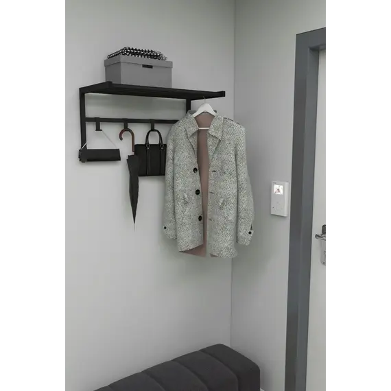 MOBILJE METAL COAT HANGER - BLACK, 3 imazh