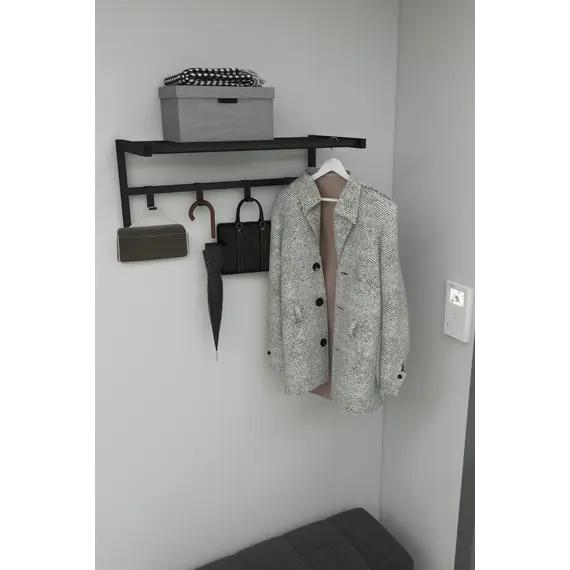 MOBILJE METAL COAT HANGER - BLACK, 4 imazh