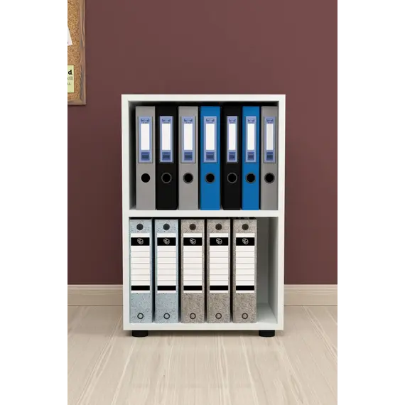 MOBILJE FOLDER WITH 2 SHELVES - WHITE