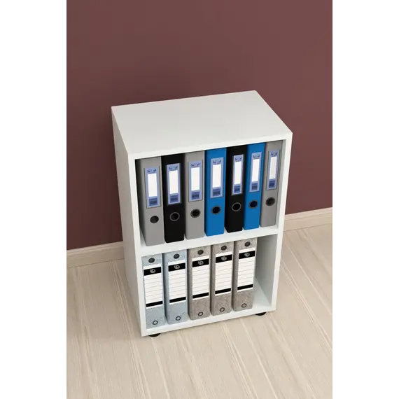 MOBILJE FOLDER WITH 2 SHELVES - WHITE, 3 imazh