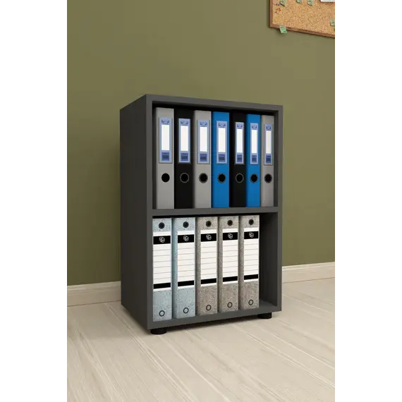 MOBILJE FOLDER WITH 2 SHELVES - ANTHRACITE