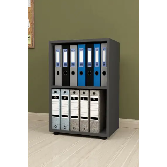 MOBILJE FOLDER WITH 2 SHELVES - ANTHRACITE, 3 imazh