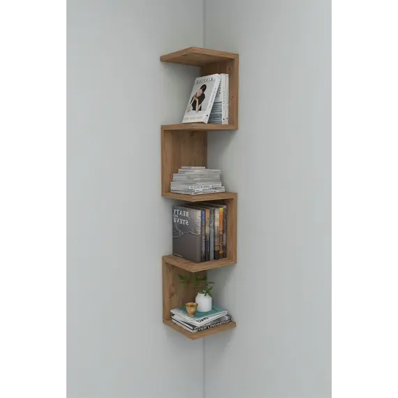 MOBILJE ZiGZAG CORNER BOOKSHELF - PINE, 2 imazh