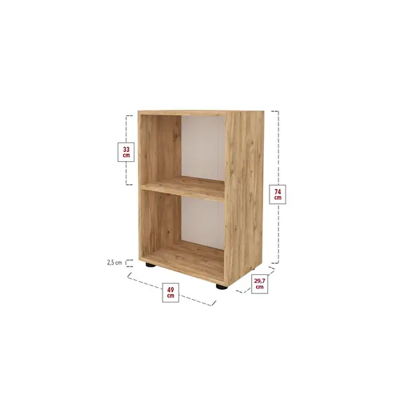 MOBILJE FOLDER WITH 2 SHELVES - PINE, 5 imazh
