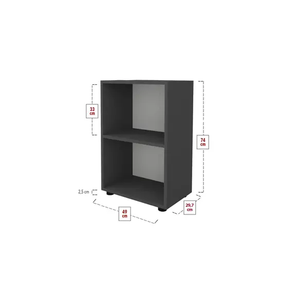 MOBILJE FOLDER WITH 2 SHELVES - ANTHRACITE, 4 imazh