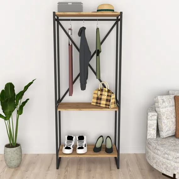 MOBILJE METAL COAT STAND SHOERACK - PINE
