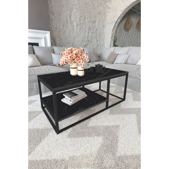 MOBILJE 2 SHELVES METAL COFFEE TABLE - BENDIR, 2 imazh