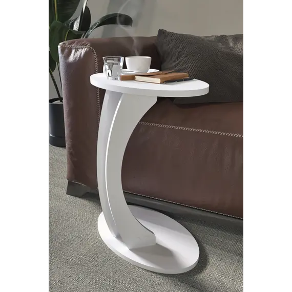 MOBILJE ELLIPSE SIDE TABLE - WHITE, 4 imazh
