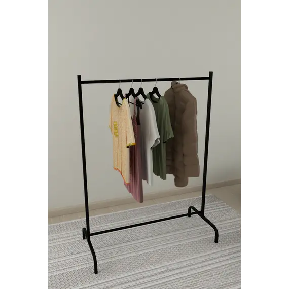 MOBILJE METAL CLOTHES HANGER STAND - BLACK, 2 imazh
