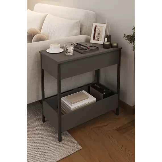 MOBILJE METAL SIDE TABLE - Anthracite, 2 imazh