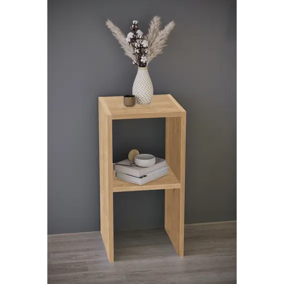 MOBILJE 2 SHELVES CHIPBOARD NIGHTSTAND - PINE, 2 imazh