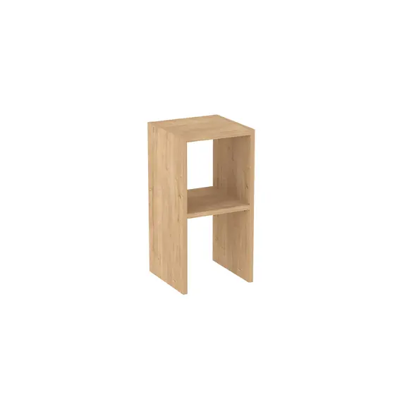 MOBILJE 2 SHELVES CHIPBOARD NIGHTSTAND - PINE, 3 imazh