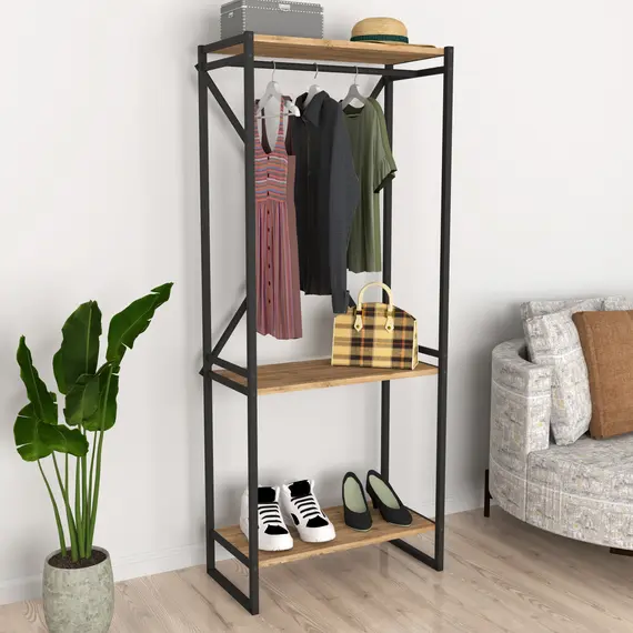 MOBILJE METAL COAT STAND SHOERACK - PINE, 2 imazh