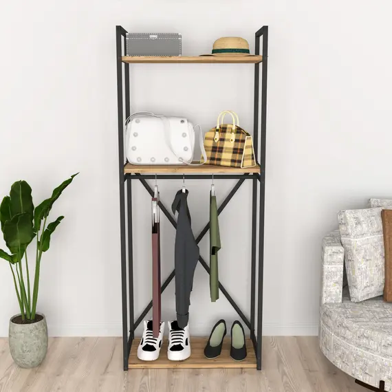 MOBILJE METAL COAT STAND SHOERACK - PINE, 4 imazh