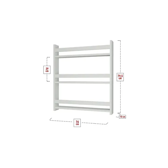 MOBILJE MONTESSORI BOOKSHELF WITH 3 SHELVES - WHITE, 5 imazh