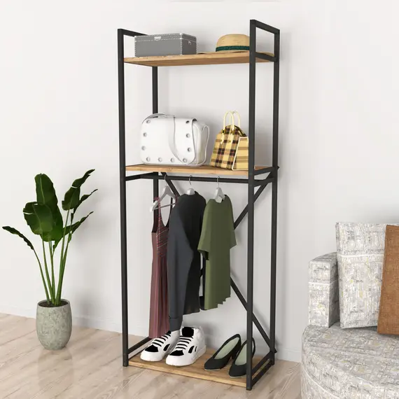 MOBILJE METAL COAT STAND SHOERACK - PINE, 5 imazh