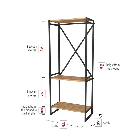 MOBILJE METAL COAT STAND SHOERACK - PINE, 7 imazh