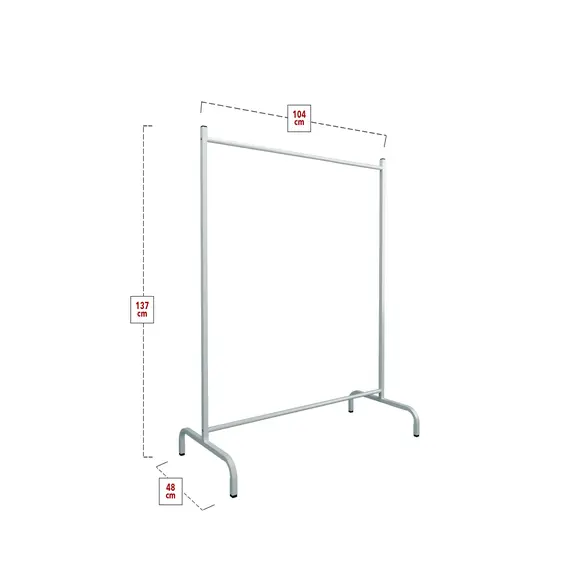 MOBILJE METAL CLOTHES HANGER STAND - WHITE, 5 imazh