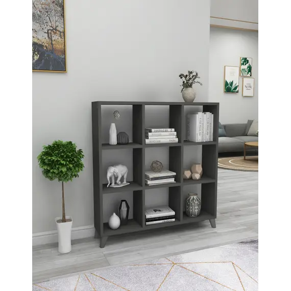 MOBILJE CUBE/SQUARE BOOKSHELF - ANTHRACITE, 6 imazh