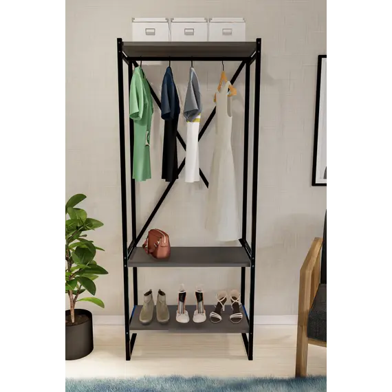 MOBILJE METAL COAT STAND SHOERACK - ANTHRACITE