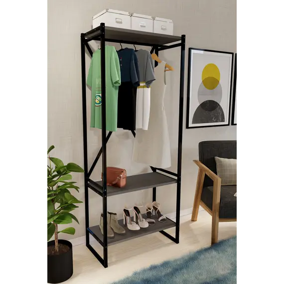 MOBILJE METAL COAT STAND SHOERACK - ANTHRACITE, 2 imazh
