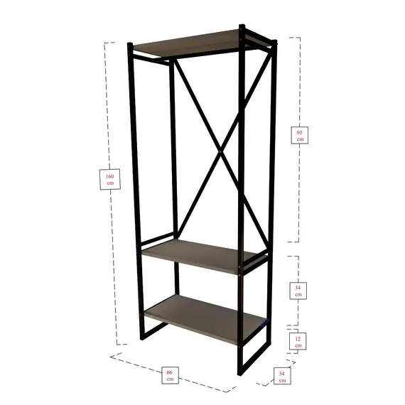 MOBILJE METAL COAT STAND SHOERACK - ANTHRACITE, 3 imazh
