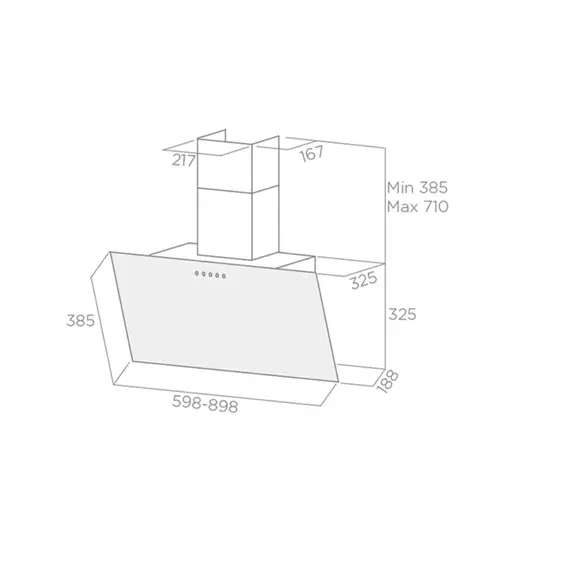 Aspirator Elica Shiver BL/A/60 Mural, 3 imazh