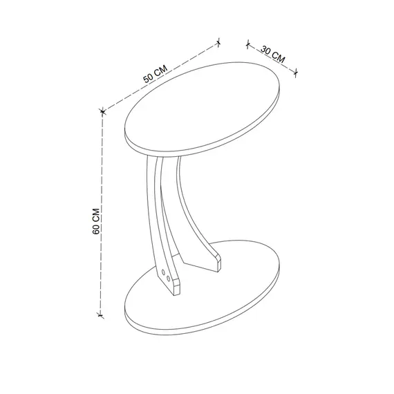 MOBILJE ELLIPSE SIDE TABLE - WHITE, 5 imazh