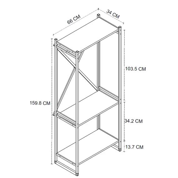 MOBILJE METAL COAT STAND SHOERACK - WHITE, 4 imazh