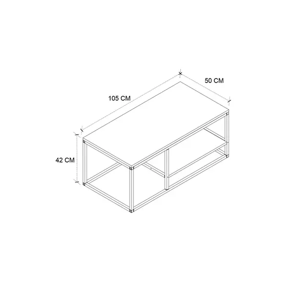 MOBILJE 2 SHELVES METAL COFFEE TABLE - BENDIR, 3 imazh