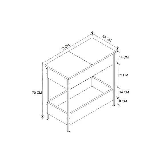 MOBILJE METAL SIDE TABLE - Anthracite, 4 imazh